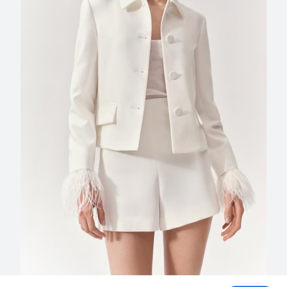 ZARA ZW COLLECTION FEATHERED
CROPPED BLAZER